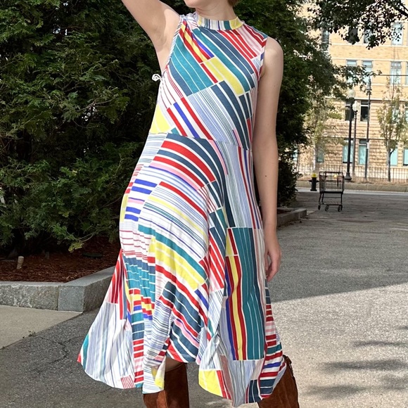 Anthropologie MAEVE geometric soft mock neck knit dress, M. - Picture 4 of 13